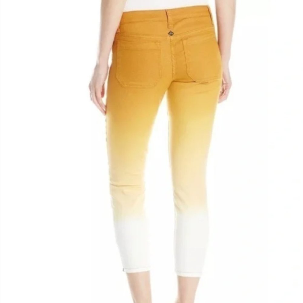 Prana Gold Mustard Ombre Ankle Zip Jett Capri Jeans - Picture 7 of 10